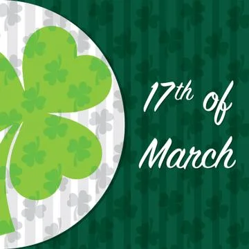 Circle shamrock St Patrick's day card in vector format. Stock Illustration