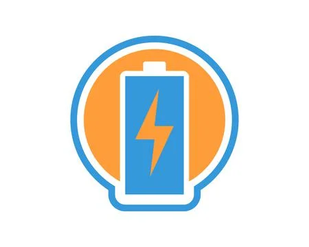 Circle shape with battery inside Stock Illustration