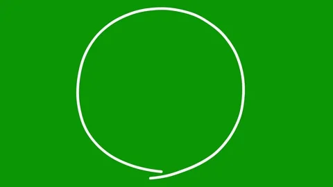 Circle shape being smoothly drawn with pencil effect on green screen. Stock Footage 334701266