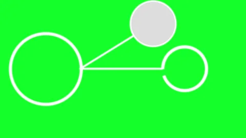 Circle shape branch network two and three options outline greenscreen structu Stock Footage 241770110
