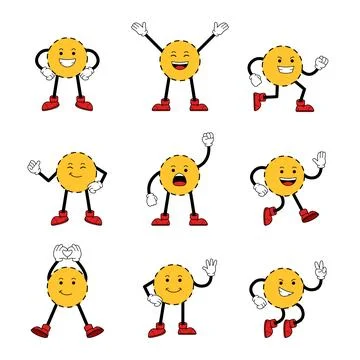 Circle Shape Cartoon Character Illustrazione stock