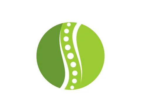 Circle shape with chiropractic back bone inside Illustrazione stock