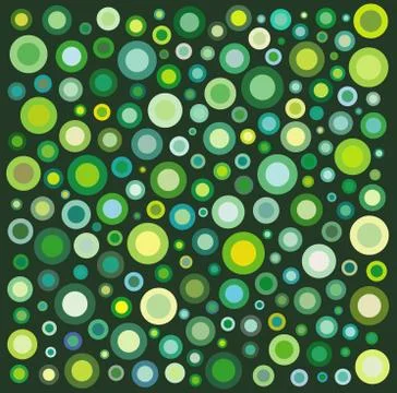 Circle shape collection in many green yellow over deep green Stock Illustration