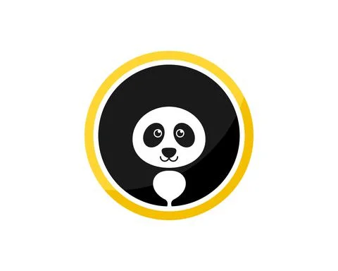 Circle shape with cute panda inside イラスト素材