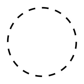 Circle shape dashed icon vector geometry symbol for creative graphic design Stock Illustration
