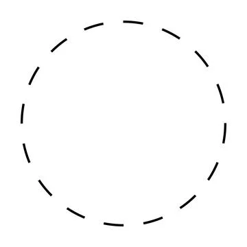 Circle shape dashed icon vector geometry symbol for creative graphic design Stock Illustration