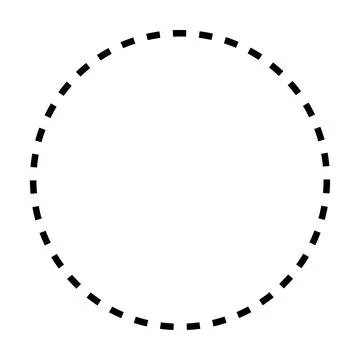 Circle shape dashed icon vector geometry symbol for creative graphic design Stock Illustration