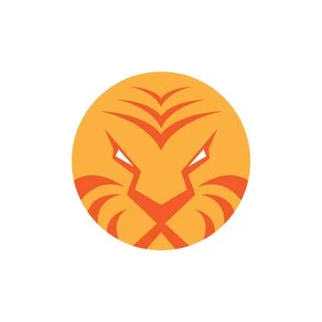 Circle shape with face tiger logo design vector graphic symbol icon sign il.. イラスト素材
