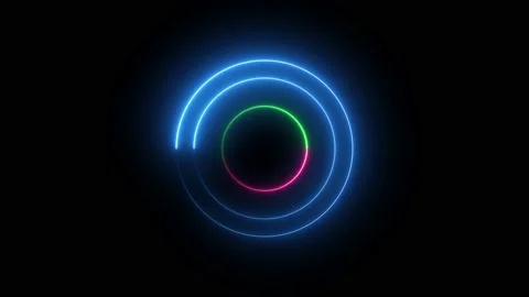 Circle shape frame red color glowing neon lights loop animation. vd 491 Stock Footage 224614813