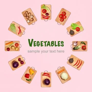 Circle shape from fresh vegetables Stock Photos