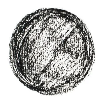 Circle shape. Hand made Grunge illustration. Circle painted with oil pastel Stock Illustration