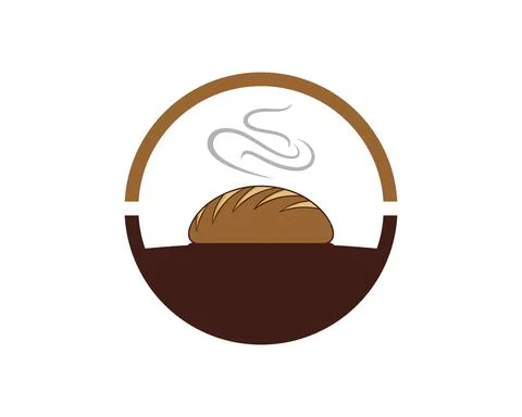 Circle shape with hot bakery and smoke on the top Stock Illustration