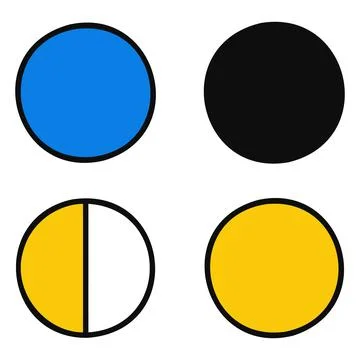 Circle shape icon set vector illustration isolated on white background 库存插图