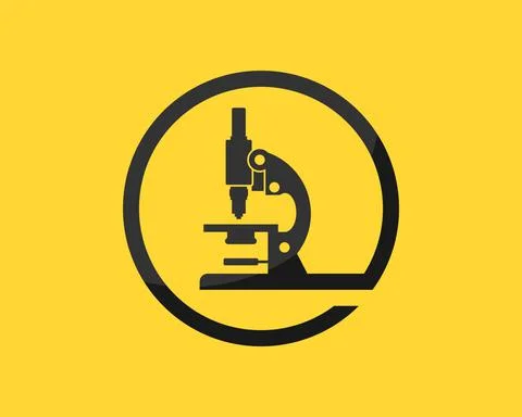 Circle shape with laboratory microscope inside 库存插图