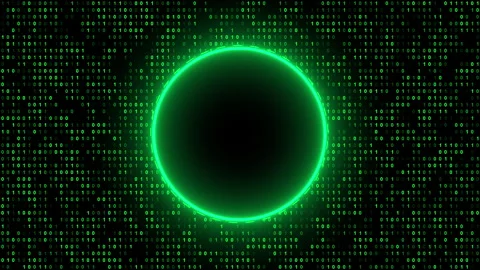 Circle Shape Light Neon Green Particle Motion Glitter Circle Glowing Moving Stock Footage 348047798