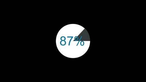Circle shape loading bar icon progress represented in percentage black back.. Stock Footage 251118956