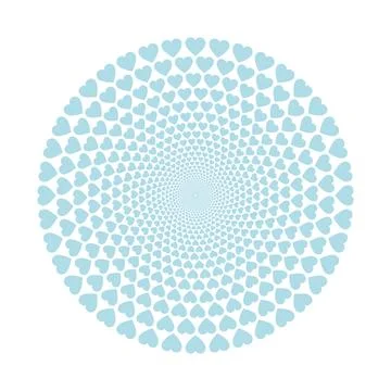 Circle Shape Made Of Blue Hearts Vector Illustration Illustrazione stock