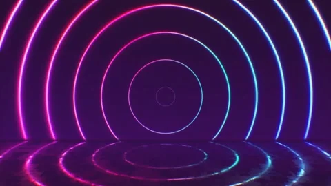 Circle Shape Neon Lights Loop 16 Stock Footage 215816765