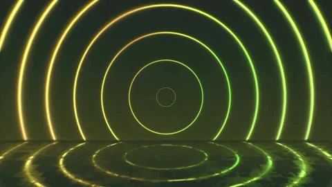 Circle Shape Neon Lights Loop 4 Stock Footage 215816855