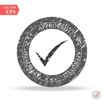 Circle shape OK button for vote, decision, web. Symbol of correct, check, a.. Stock Illustration