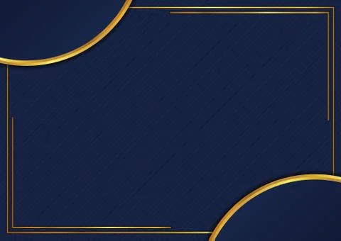 Circle shape overlap layer abstract design gold metallic frame with space for Stock Illustration