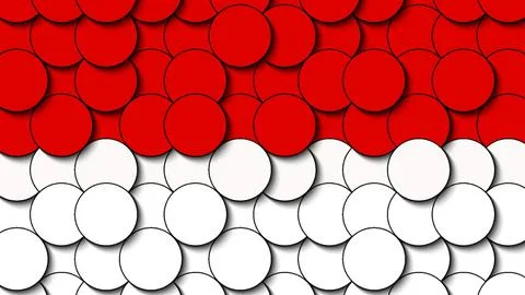 Circle Shape Pattern with Red and White Color Stock Illustration