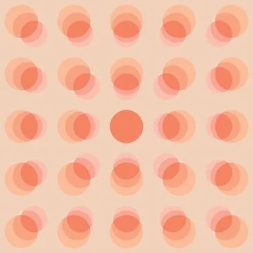 Circle shape perspective pattern monochromatic of peach tones overlap trans.. Stock Illustration