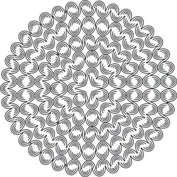 Circle shape seamless pattern illustrator with black color on white backgroun Ilustração Stock