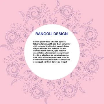 Circle shape with space for text rangoli design. Stock Illustration