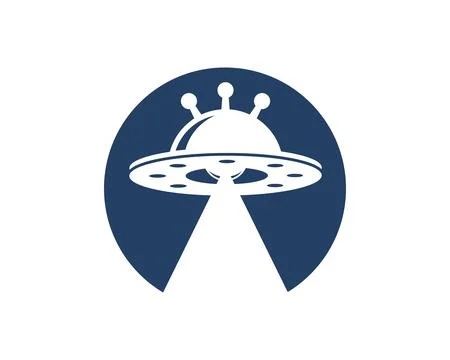 Circle shape with U.F.O inside Stock Illustration