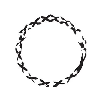 Circle shape vector black grunge background Stock Illustration