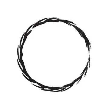 Circle shape vector black grunge background Stock Illustration