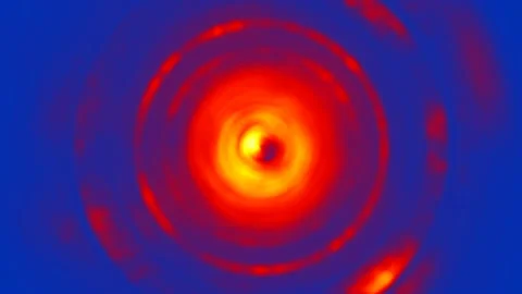 Circle Shape Yellow Blurry Lights Slow Motion Loop Stock Footage 220091231