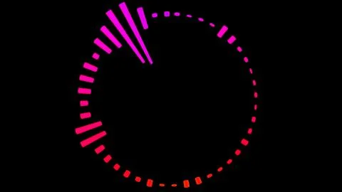 Circle shaped digital sound waves on black background. Ilustração Stock