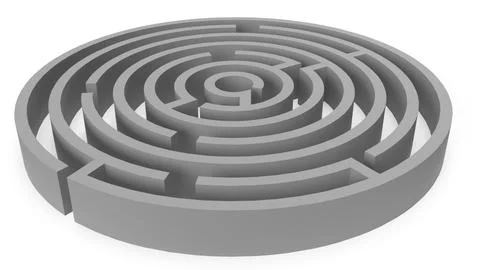 Circle shaped maze. Perfect for 3D maze games. 3D Model