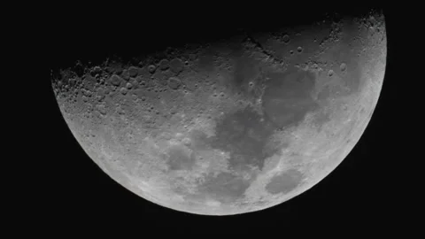 Circle Shaped Moon In The Space Stock Footage 308647263