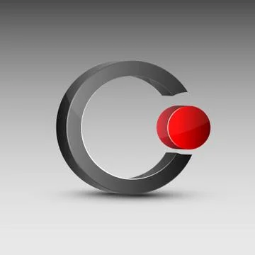 Circle shaped red and gray logo Stock Illustration