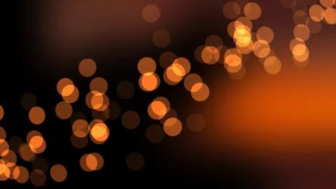 Circle-shaped tomato lights bokeh on black background Stock Illustration