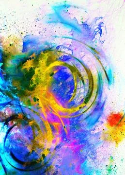 Circle shapes on abstract colorful backbrounde. Winter effect Illustrazione stock