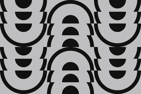 Circle Shapes and Designs Grey Colors Abstract Geometric Background Stockillustratie