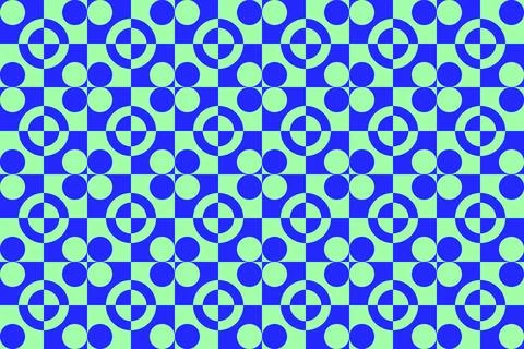 Circle Shapes Blue Geometric Pattern Background 库存插图