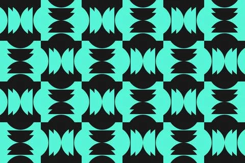 Circle Shapes Green Geometric Pattern Background 库存插图