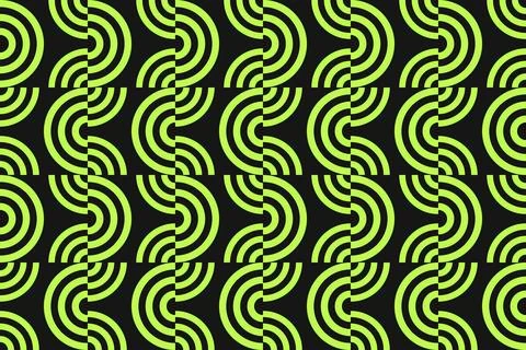 Circle Shapes Green Geometric Pattern Background 库存插图