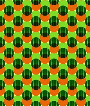 Circle shapes seamless pattern. Geometrical fantasy collage, transparency color Stock Illustration