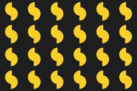 Circle Shapes Yellow Geometric Pattern Background 스톡 일러스트