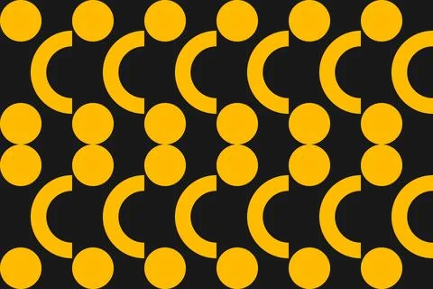 Circle Shapes Yellow Geometric Pattern Background 库存插图