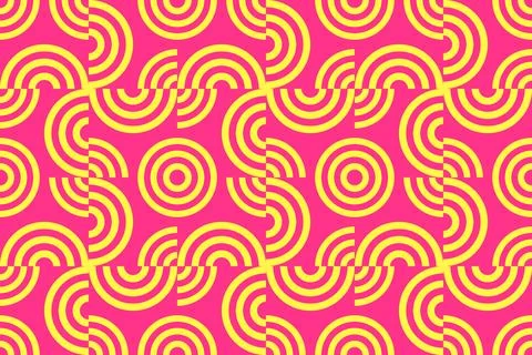 Circle Shapes Yellow Geometric Pattern Background 库存插图