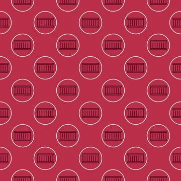 Circle with Shipping Container vector concept red line seamless pattern Stock Illustration