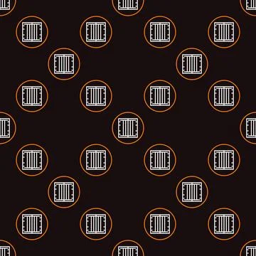 Circle with Shipping Container vector seamless pattern or cargo background Stock Illustration