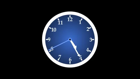 Circle simple analog clock isolated animation, A clock face with white numb.. Stock Footage 304394574